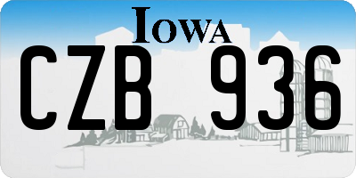 IA license plate CZB936