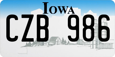 IA license plate CZB986