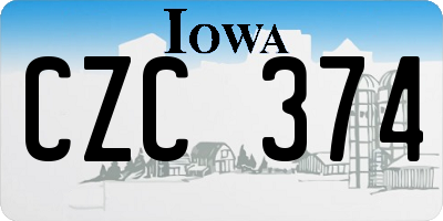 IA license plate CZC374