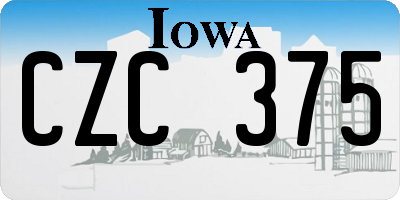 IA license plate CZC375