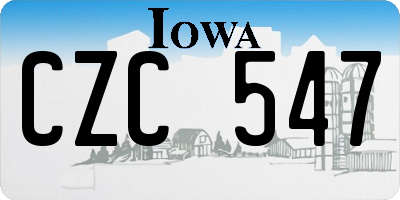 IA license plate CZC547