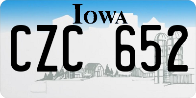 IA license plate CZC652