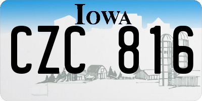 IA license plate CZC816