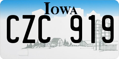 IA license plate CZC919