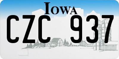 IA license plate CZC937