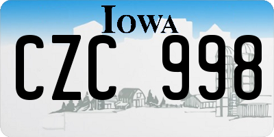 IA license plate CZC998