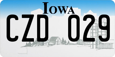 IA license plate CZD029