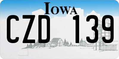 IA license plate CZD139