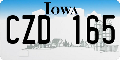 IA license plate CZD165