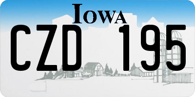IA license plate CZD195