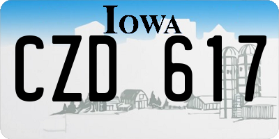IA license plate CZD617