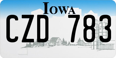 IA license plate CZD783