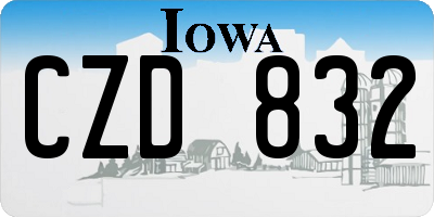 IA license plate CZD832