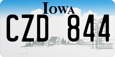 IA license plate CZD844