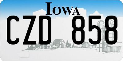 IA license plate CZD858