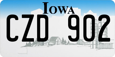 IA license plate CZD902