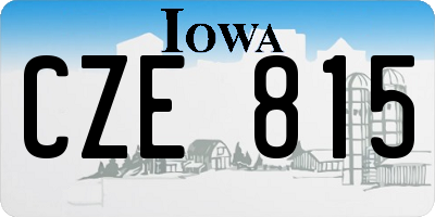 IA license plate CZE815