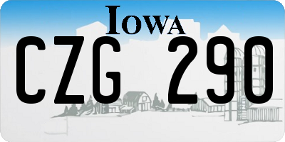 IA license plate CZG290
