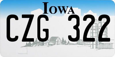 IA license plate CZG322