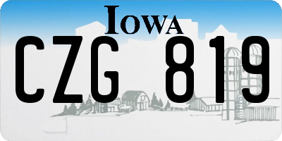 IA license plate CZG819
