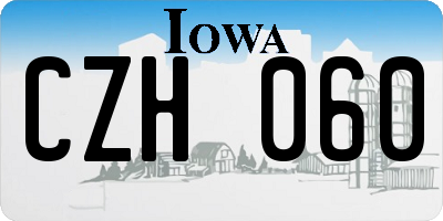 IA license plate CZH060