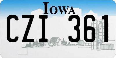IA license plate CZI361