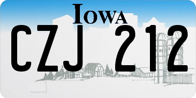 IA license plate CZJ212