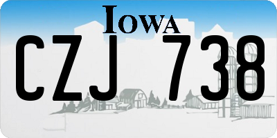 IA license plate CZJ738