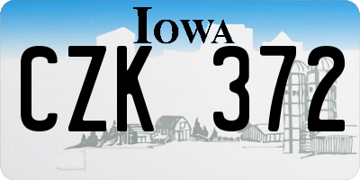 IA license plate CZK372