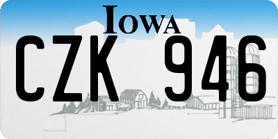 IA license plate CZK946