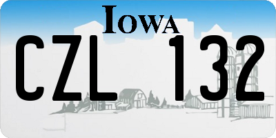 IA license plate CZL132