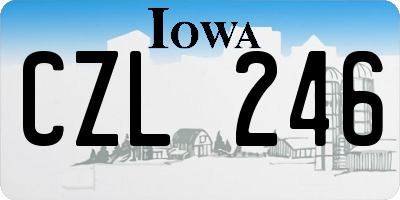 IA license plate CZL246