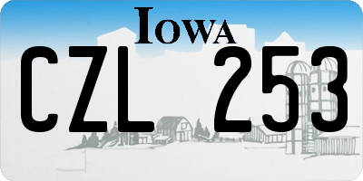 IA license plate CZL253