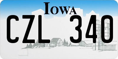 IA license plate CZL340