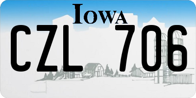 IA license plate CZL706