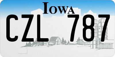 IA license plate CZL787