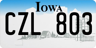 IA license plate CZL803