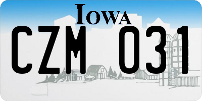 IA license plate CZM031