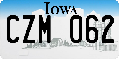 IA license plate CZM062