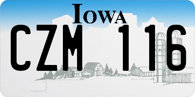IA license plate CZM116