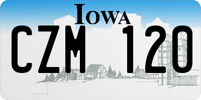 IA license plate CZM120