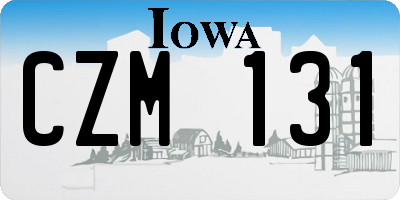 IA license plate CZM131