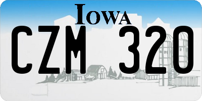 IA license plate CZM320