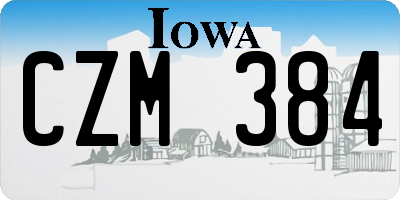 IA license plate CZM384