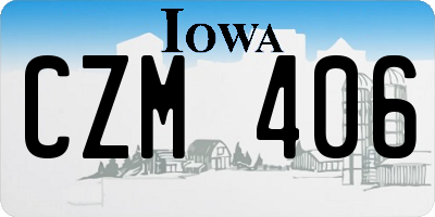 IA license plate CZM406