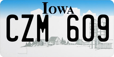 IA license plate CZM609