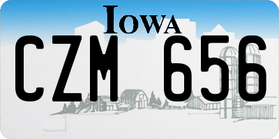 IA license plate CZM656