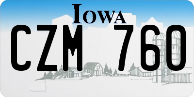 IA license plate CZM760