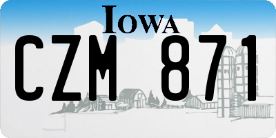 IA license plate CZM871