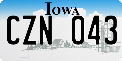 IA license plate CZN043